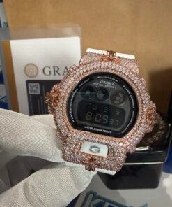 G-Shock Iced Out Cross Rose Gold Moissanite Watch